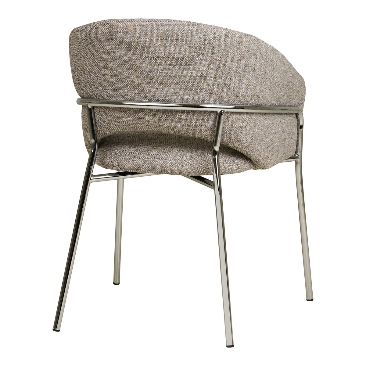 Dora Esszimmerstuhl 2er-Set – Stoff Hellgrau, Beine Chrom – Ansicht 4