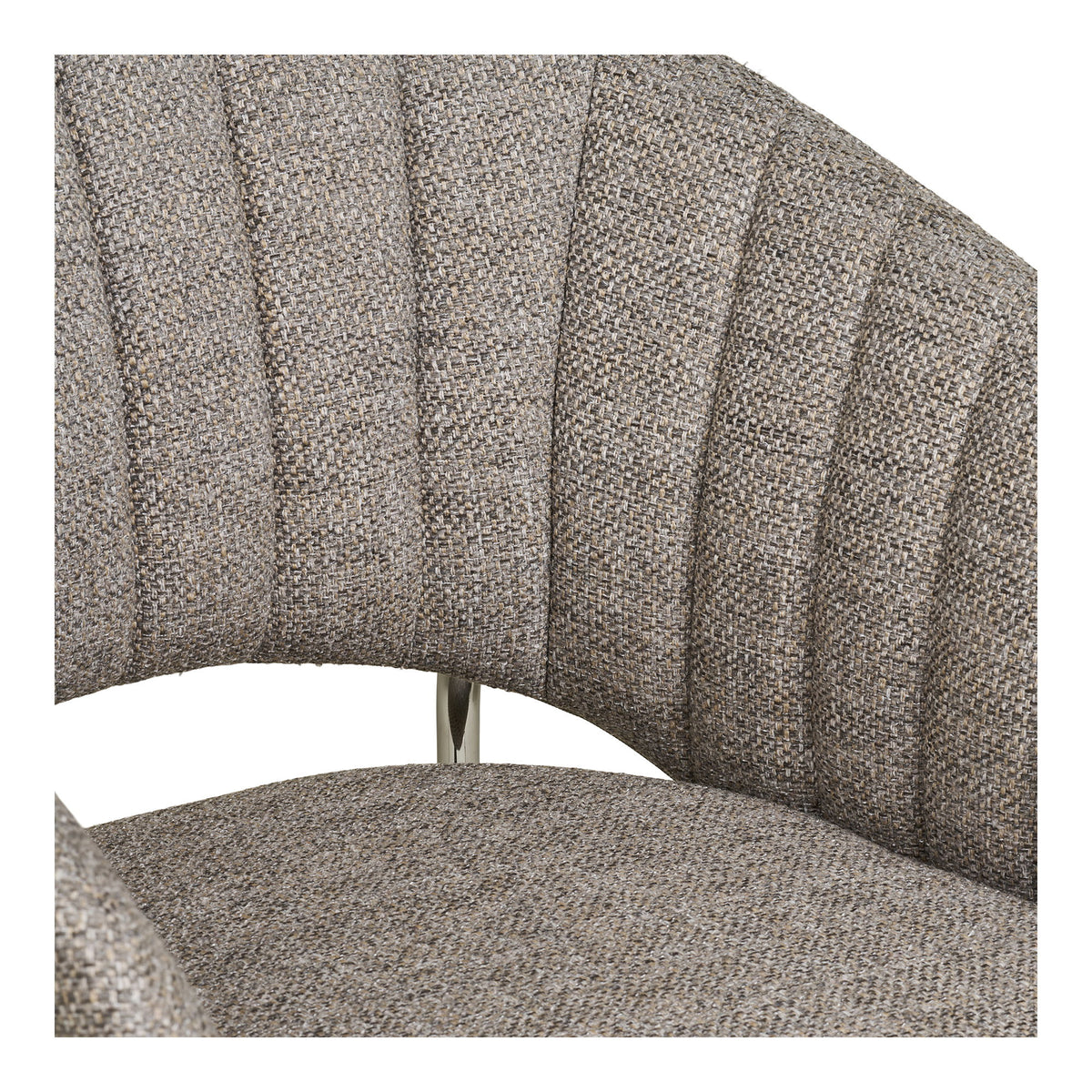 Dora Esszimmerstuhl 2er-Set – Stoff Hellgrau, Beine Chrom – Ansicht 6