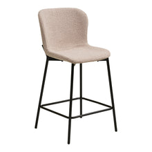 Elina Tresenstuhl 2er-Set – Bouclé Beige, Beine Schwarz von Luiva Living