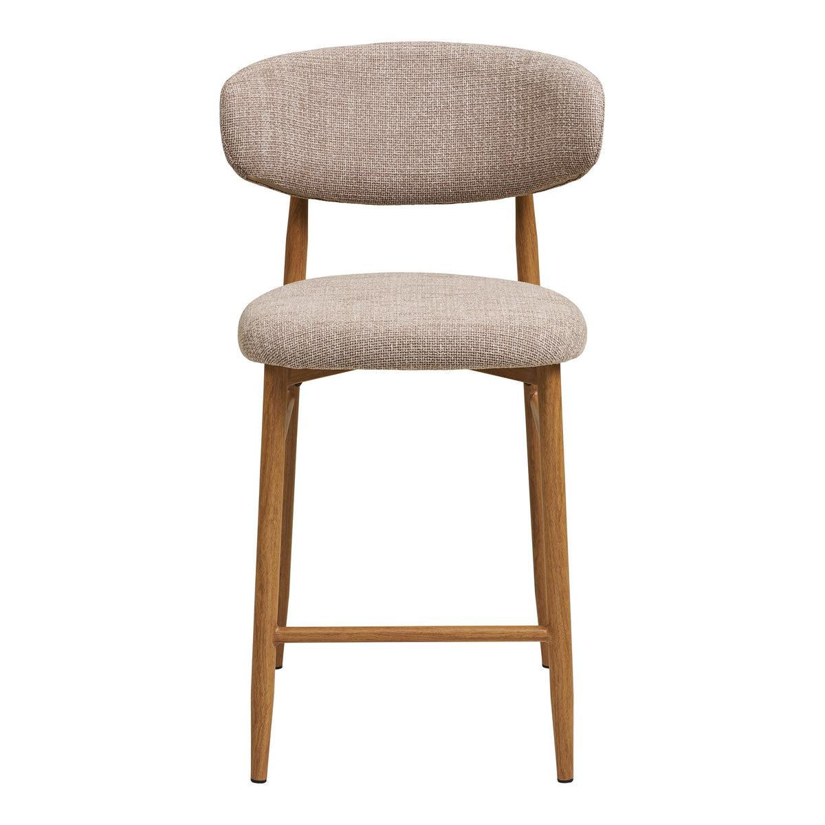 Olivia Tresenstuhl 2er-Set – Stoff Sand, Beine in Eichenoptik – Ansicht 2