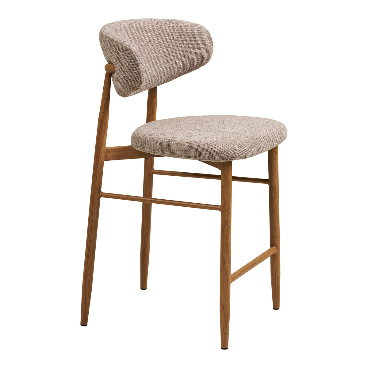 Olivia Tresenstuhl 2er-Set – Stoff Sand, Beine in Eichenoptik – Ansicht 3