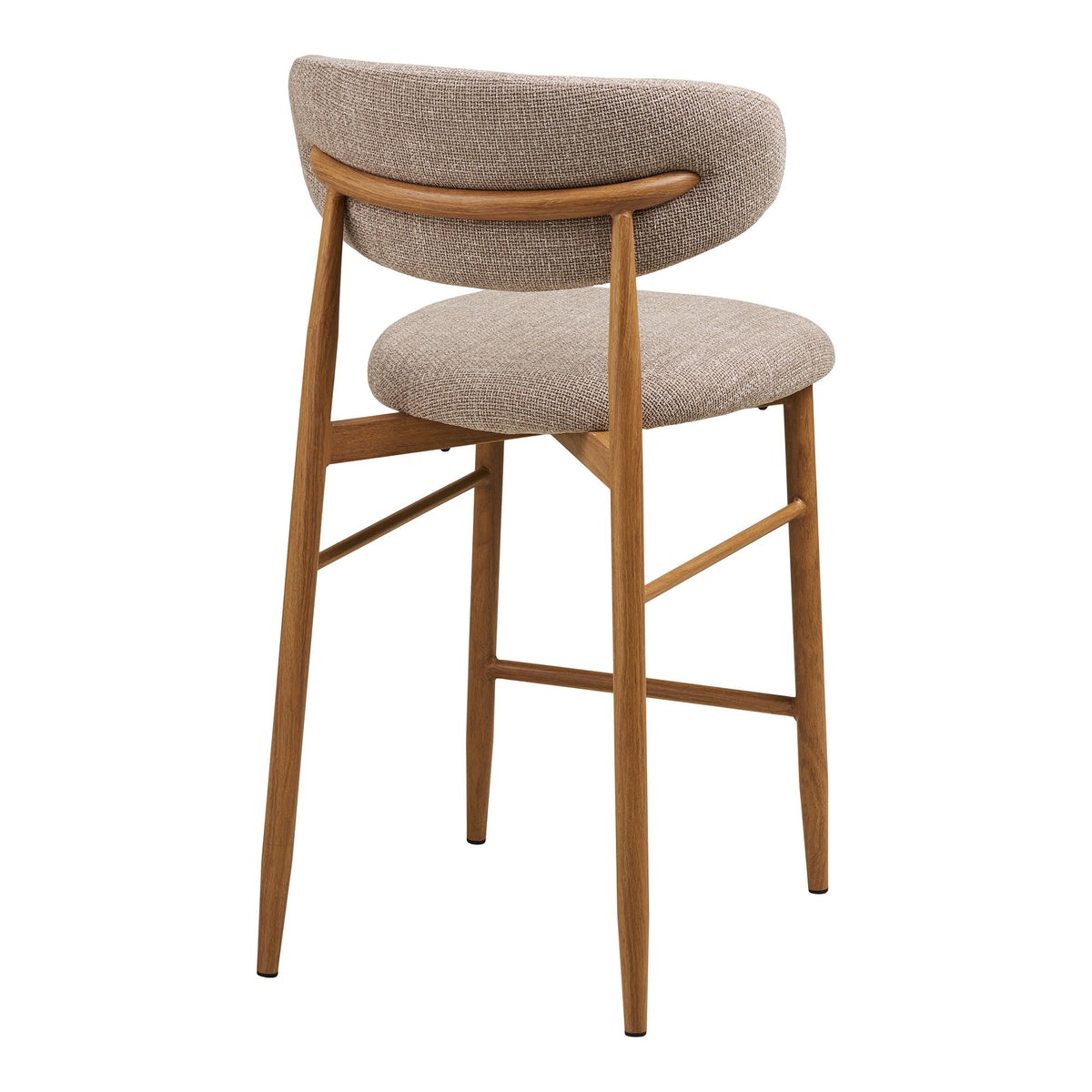 Olivia Tresenstuhl 2er-Set – Stoff Sand, Beine in Eichenoptik – Ansicht 4