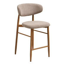 Olivia Tresenstuhl 2er-Set – Stoff Sand, Beine in Eichenoptik von Luiva Living