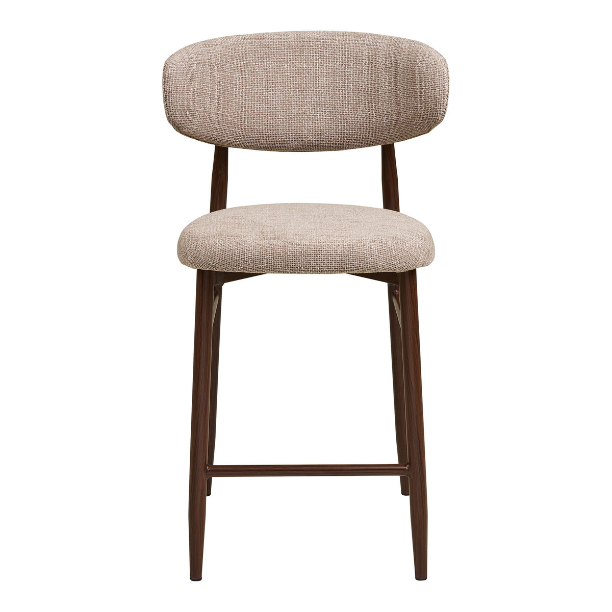 Olivia Tresenstuhl 2er-Set – Stoff Sand, Beine in Walnussoptik – Ansicht 2