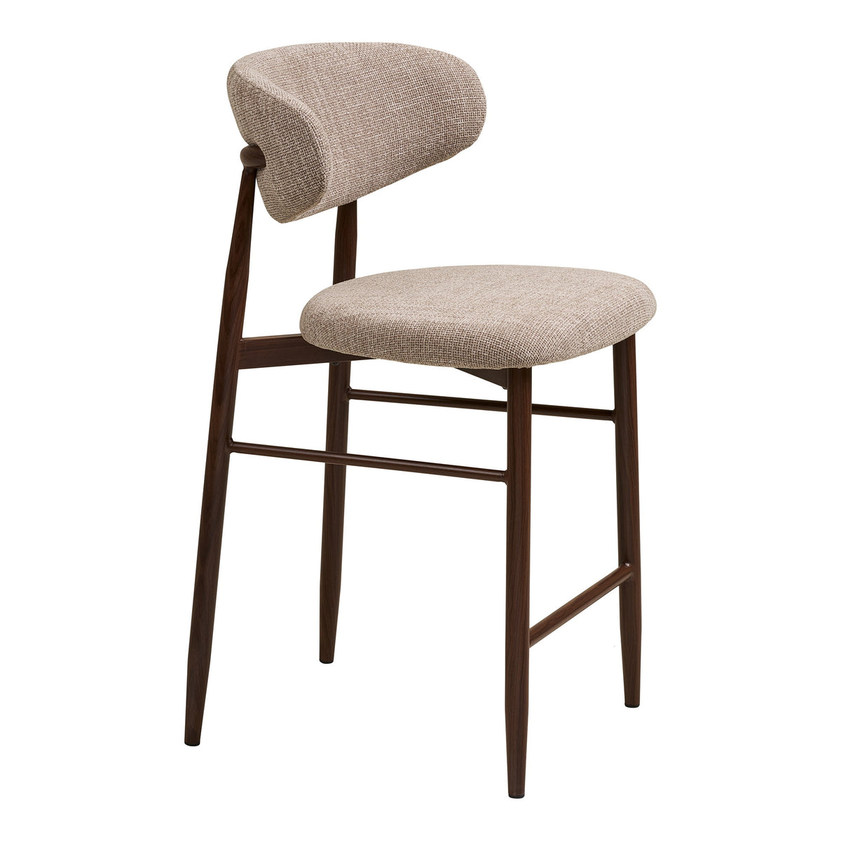 Olivia Tresenstuhl 2er-Set – Stoff Sand, Beine in Walnussoptik – Ansicht 3