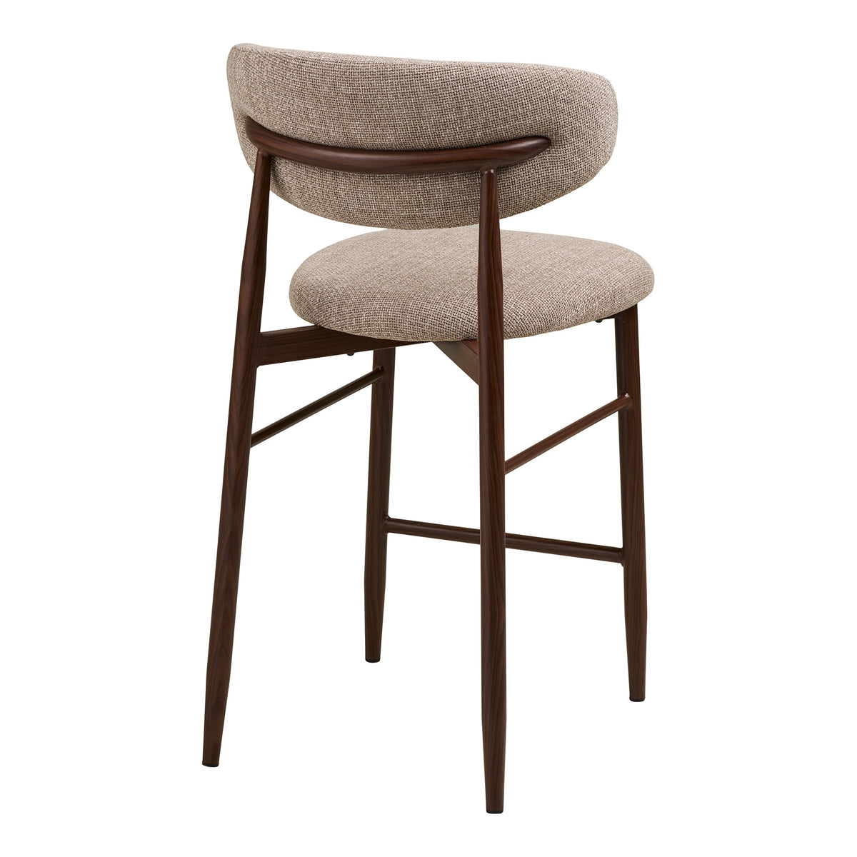 Olivia Tresenstuhl 2er-Set – Stoff Sand, Beine in Walnussoptik – Ansicht 4