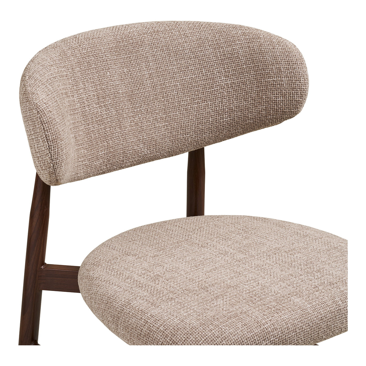 Olivia Tresenstuhl 2er-Set – Stoff Sand, Beine in Walnussoptik – Ansicht 5