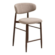 Olivia Tresenstuhl 2er-Set – Stoff Sand, Beine in Walnussoptik von Luiva Living