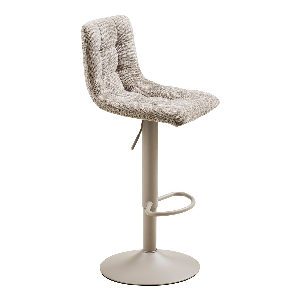 Knut Barstuhl 2er-Set – Stoff Grau, Beine Grau – Ansicht 3