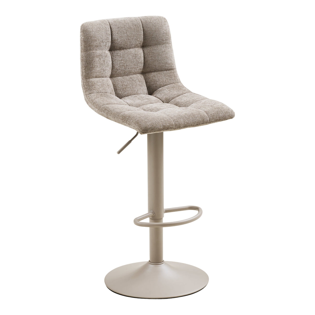 Knut Barstuhl 2er-Set – Stoff Grau, Beine Grau von Luiva Living