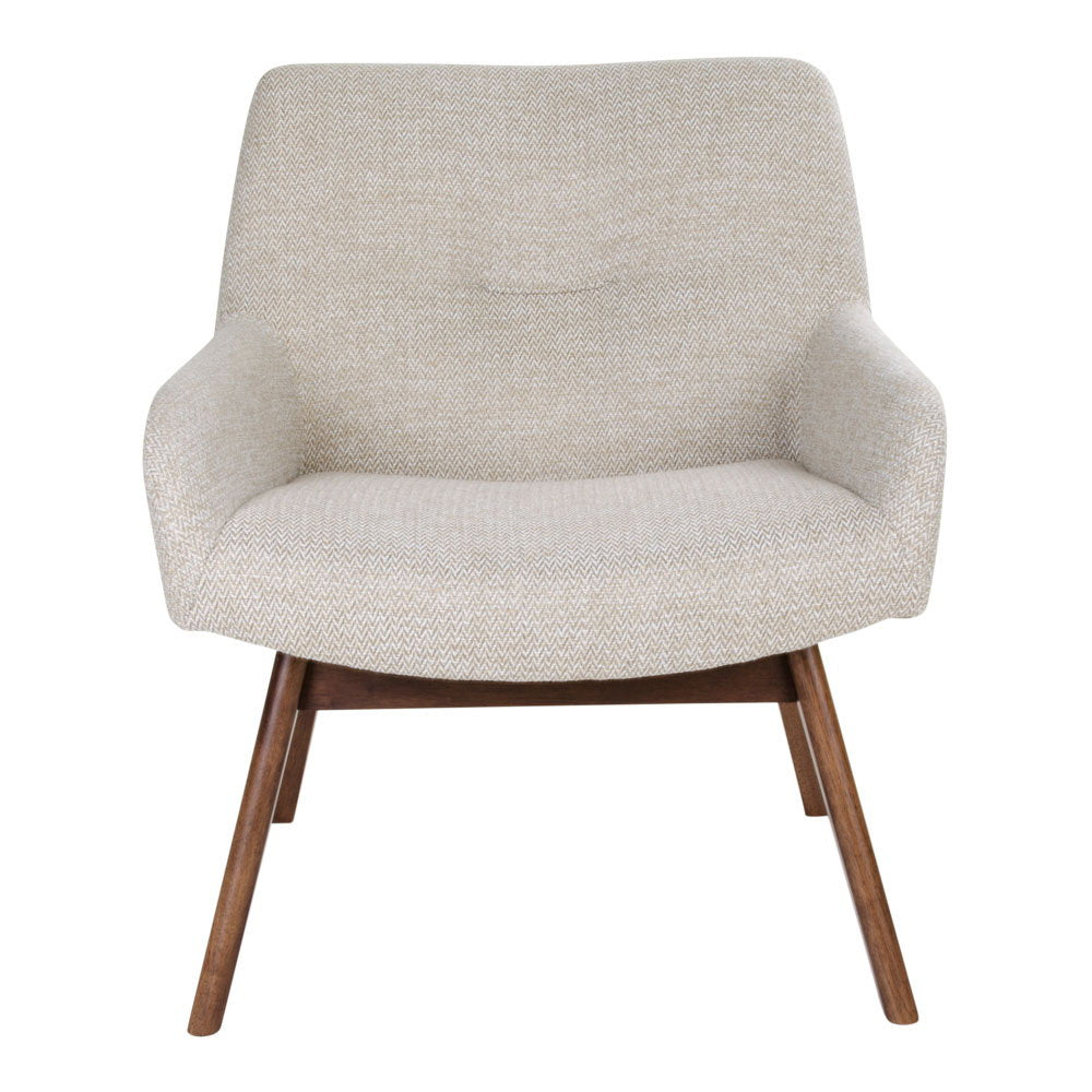Hanna Sessel – Stoff Sand, Beine Walnuss – Ansicht 2