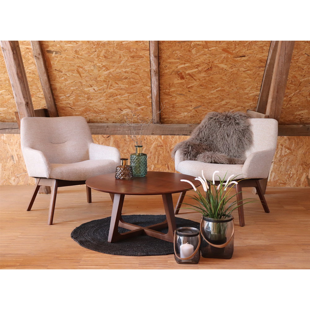 Hanna Sessel – Stoff Sand, Beine Walnuss – Ansicht 8