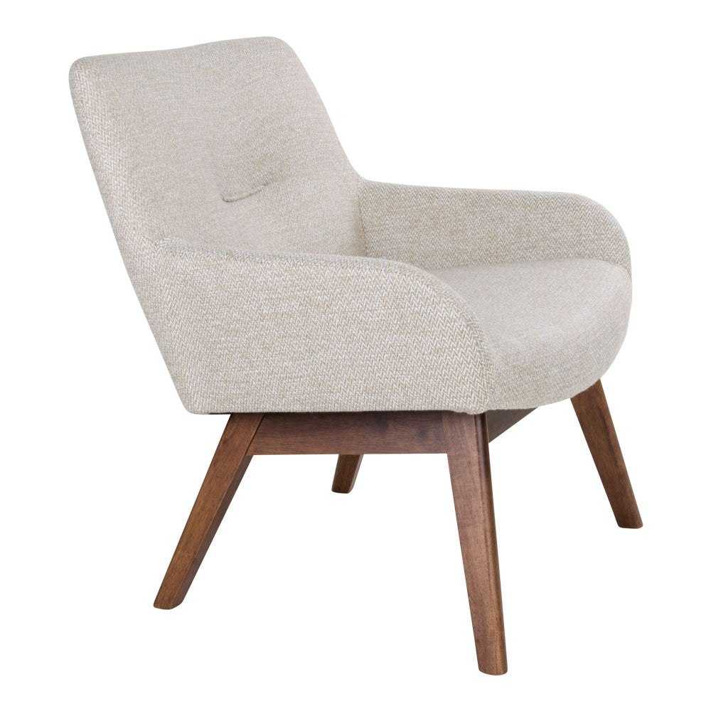 Hanna Sessel – Stoff Sand, Beine Walnuss – Ansicht 3