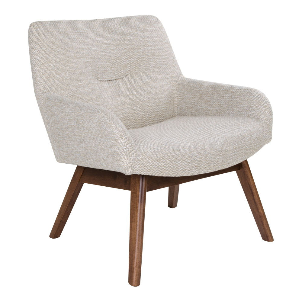 Hanna Sessel – Stoff Sand, Beine Walnuss von Luiva Living