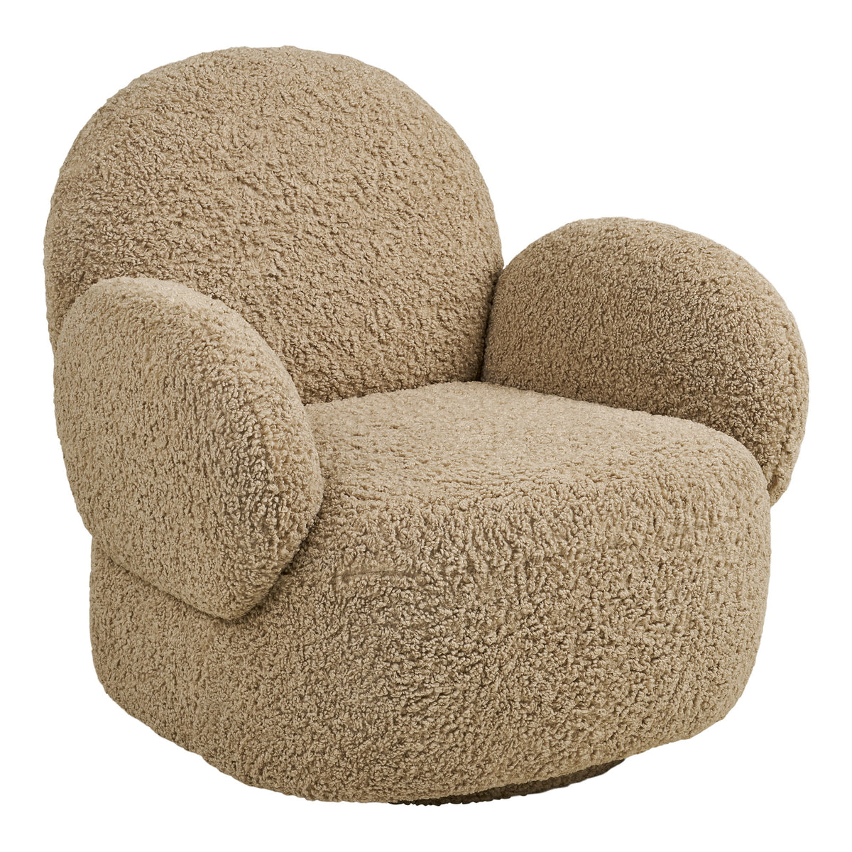 Niklas Sessel mit Drehfunktion – Stoff Hellbraun von Luiva Living