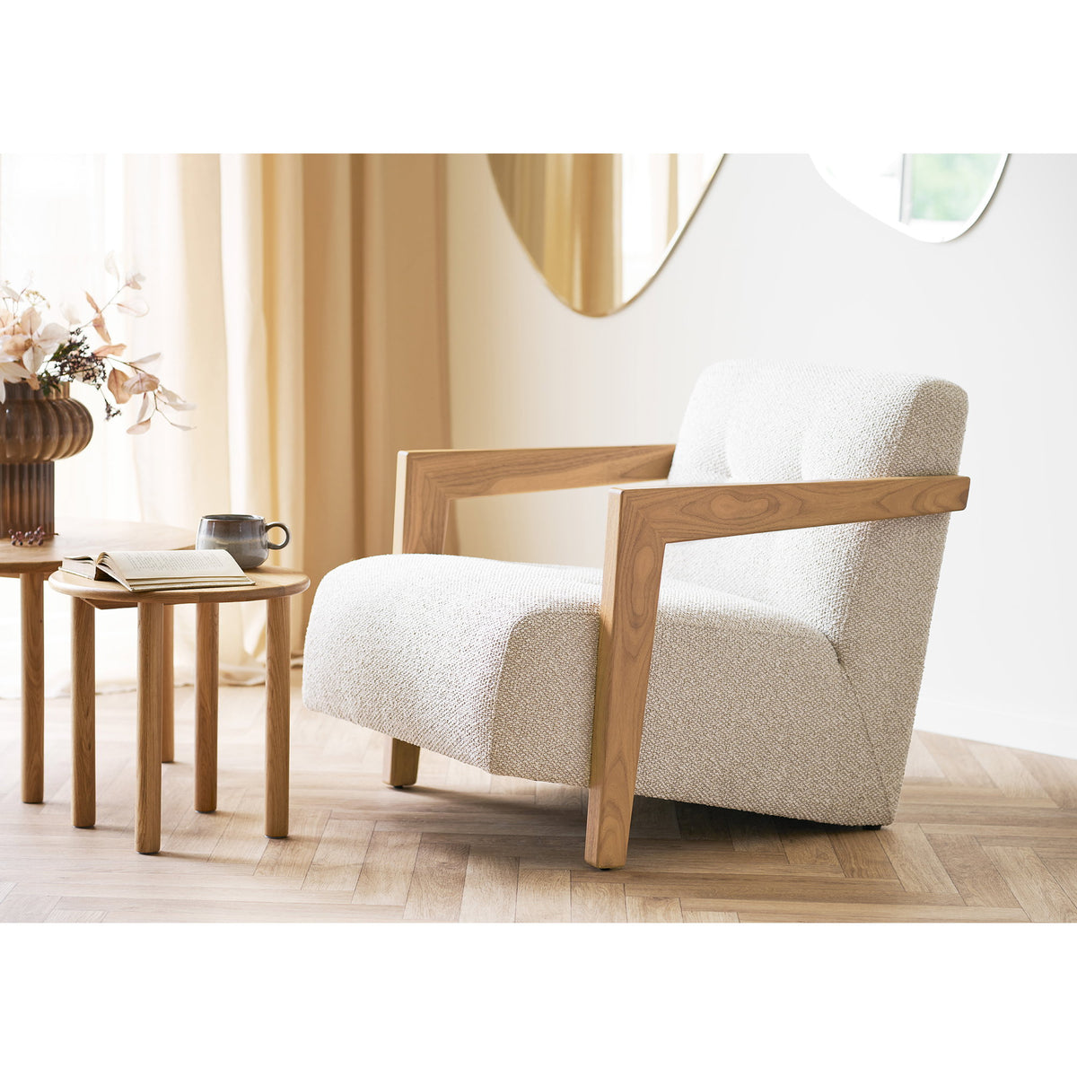 Vida Sessel mit Armlehnen – Stoff Beige – Ansicht 7