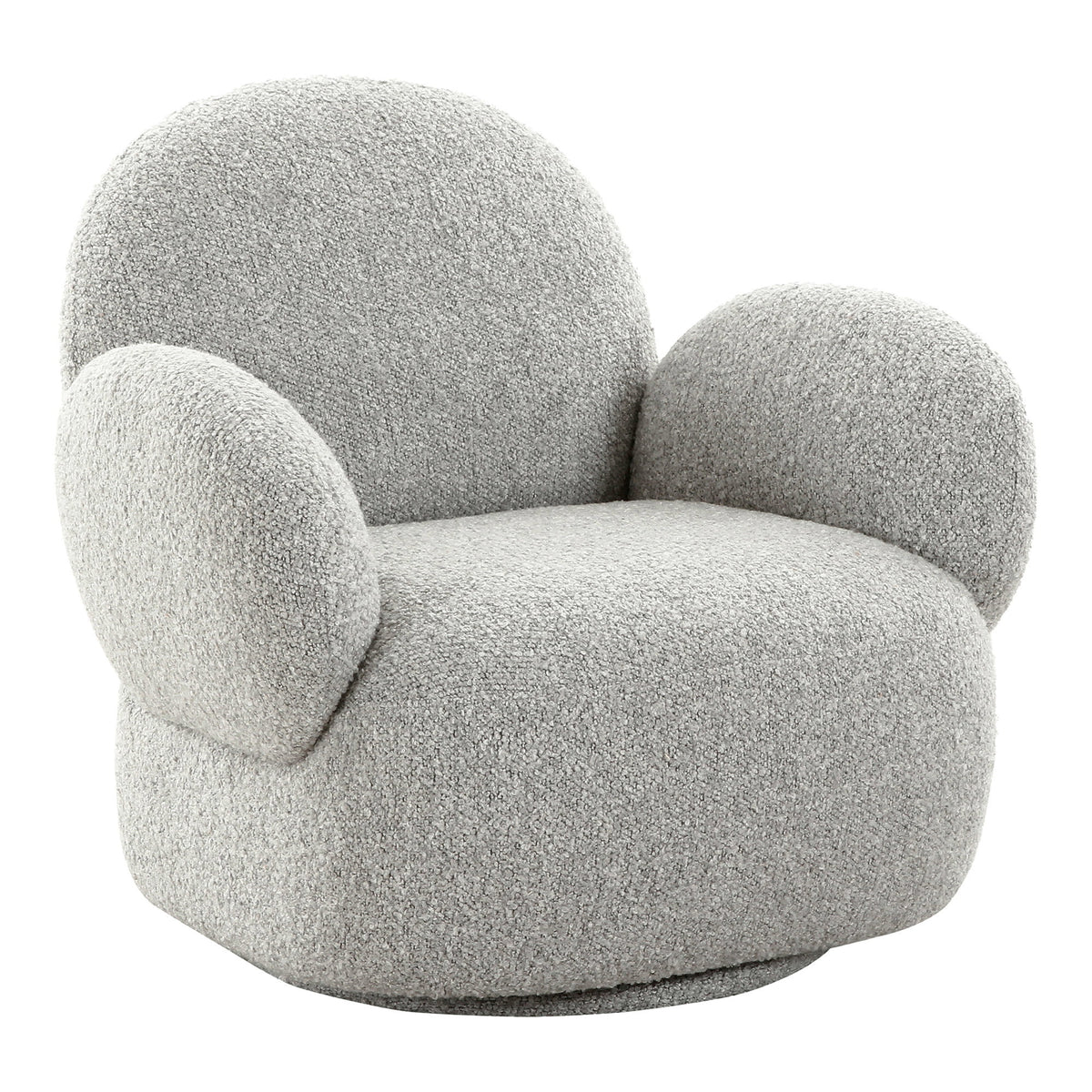 Niklas Sessel mit Drehfunktion – Bouclé Hellgrau von Luiva Living