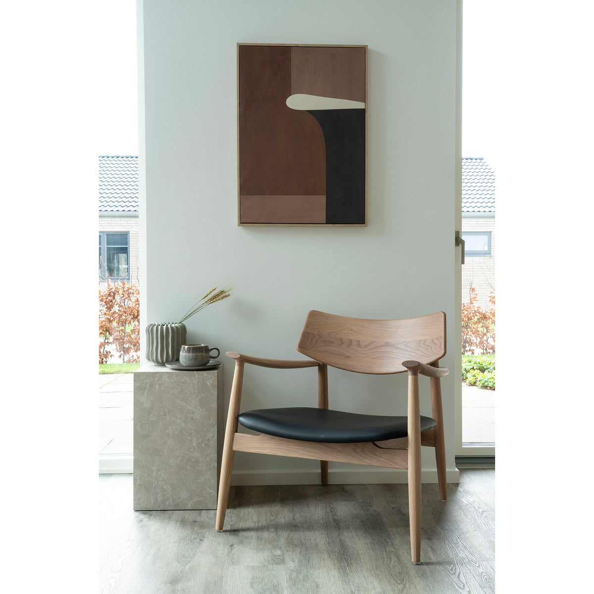 Erja Sessel – Eiche/Kunstleder Natur/Schwarz – Ansicht 5