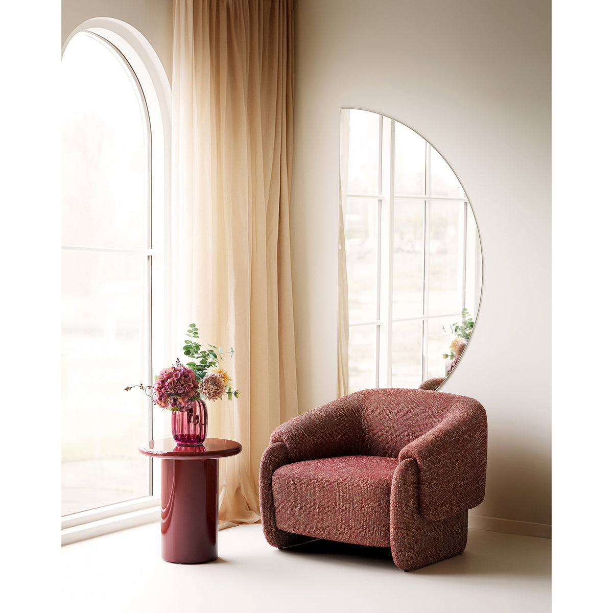 Tabea Sessel – Stoff Bordeaux meliert – Ansicht 8