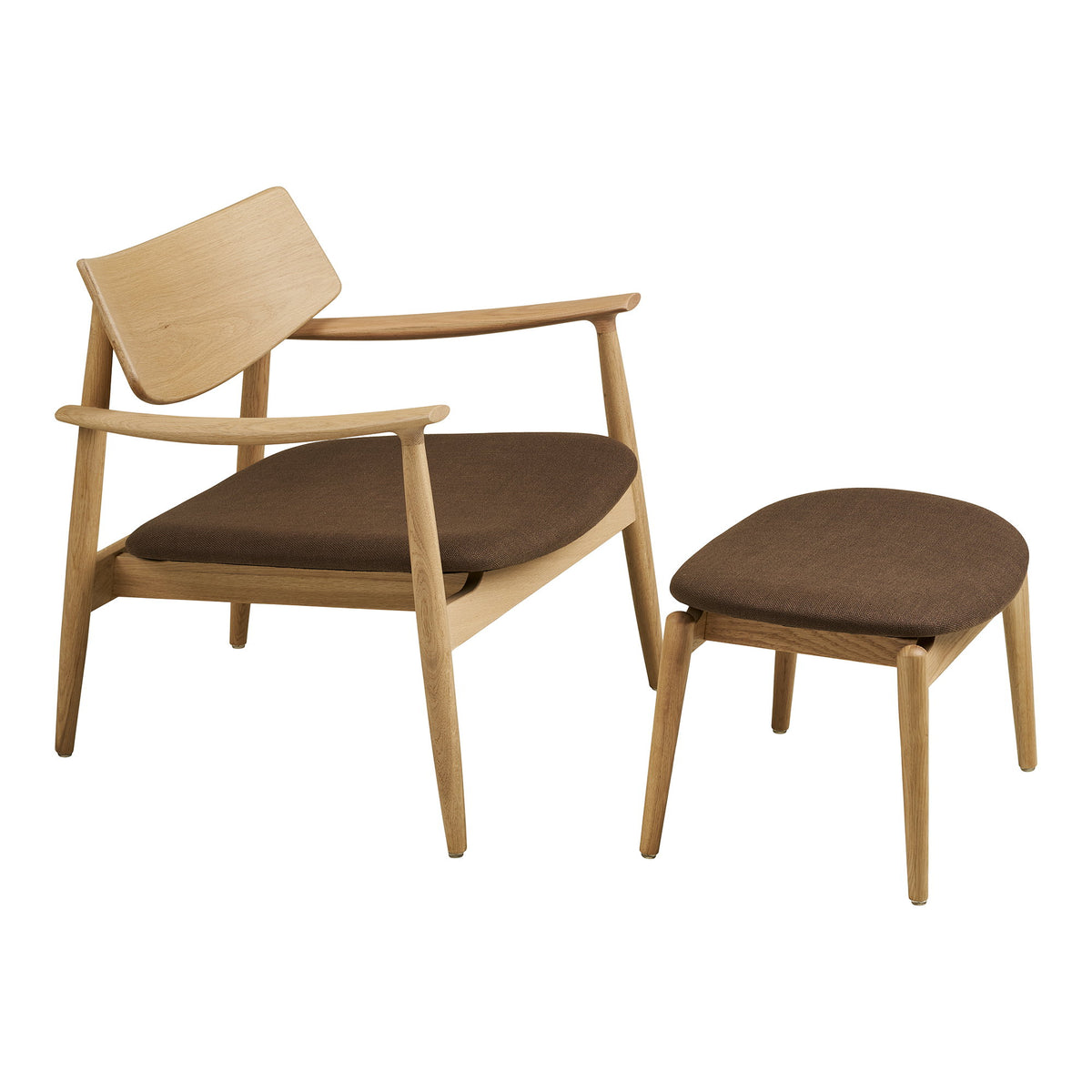 Erja Sessel mit Fußhocker – Eiche Natur/Braun – Ansicht 2