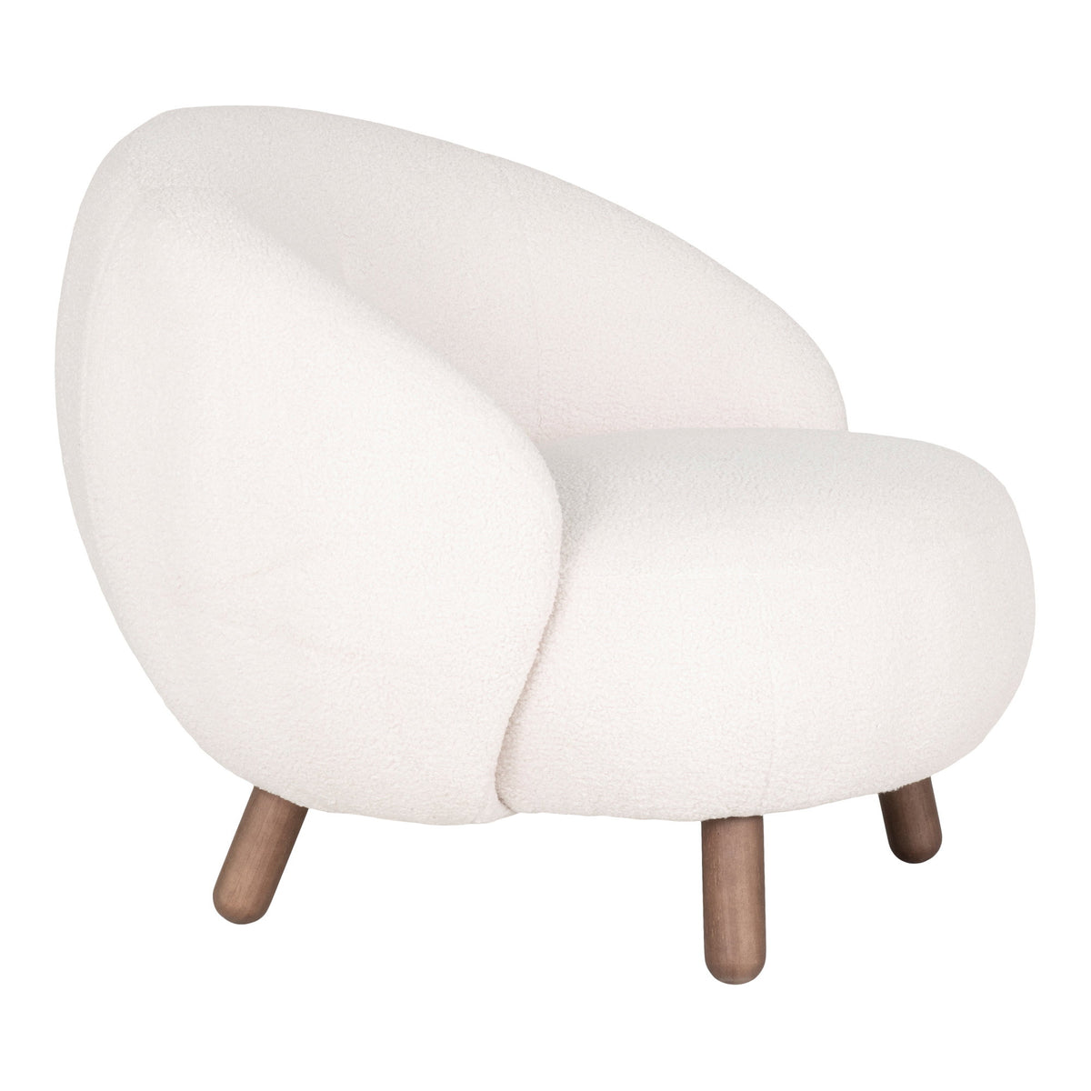 Clemens Sessel mit Pouf – Weiß – Ansicht 2