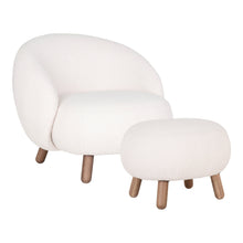 Clemens Sessel mit Pouf – Weiß von Luiva Living