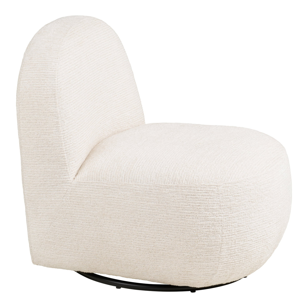 Cora Sessel mit Pouf – Stoff Cremeweiß – Ansicht 2