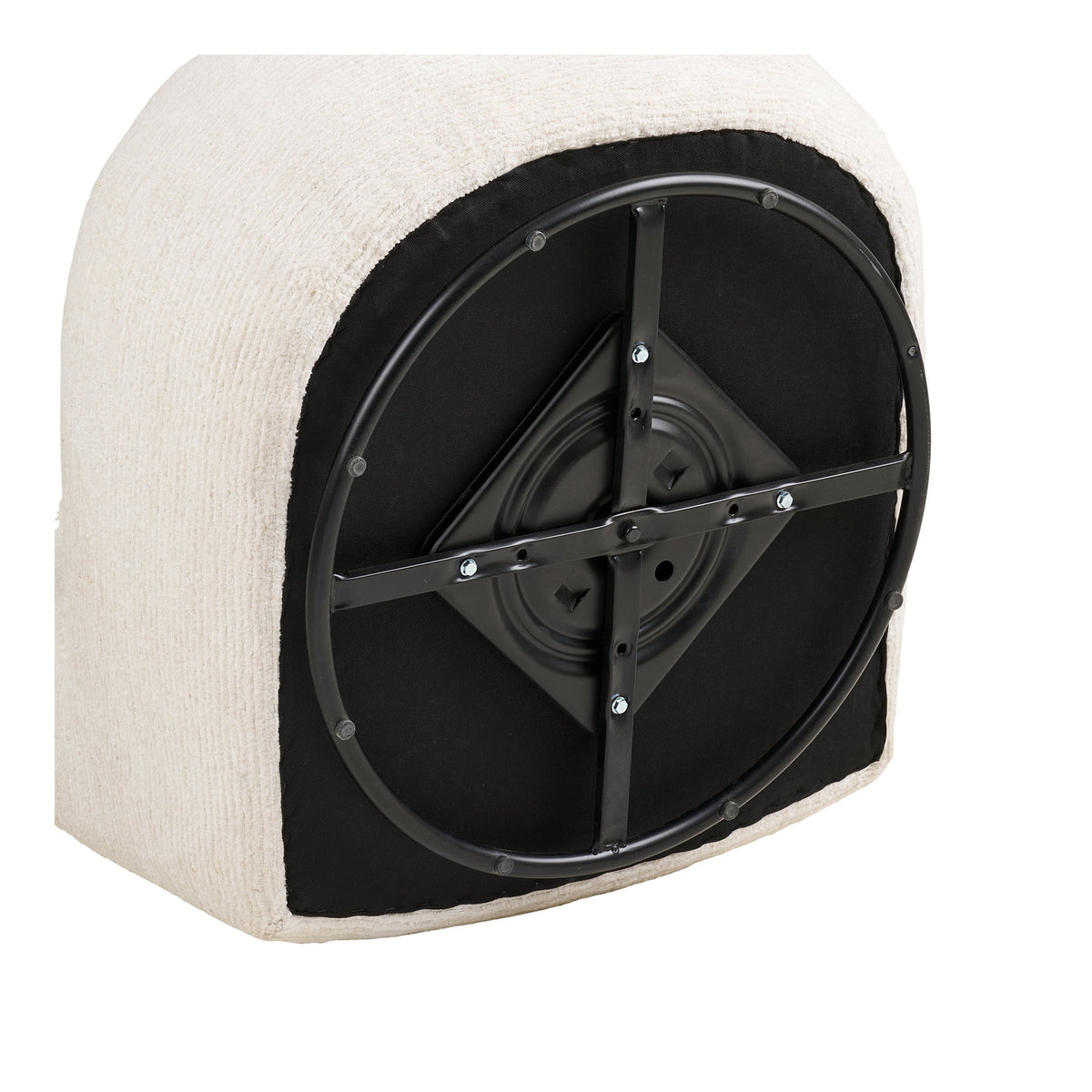 Cora Sessel mit Pouf – Stoff Cremeweiß – Ansicht 4