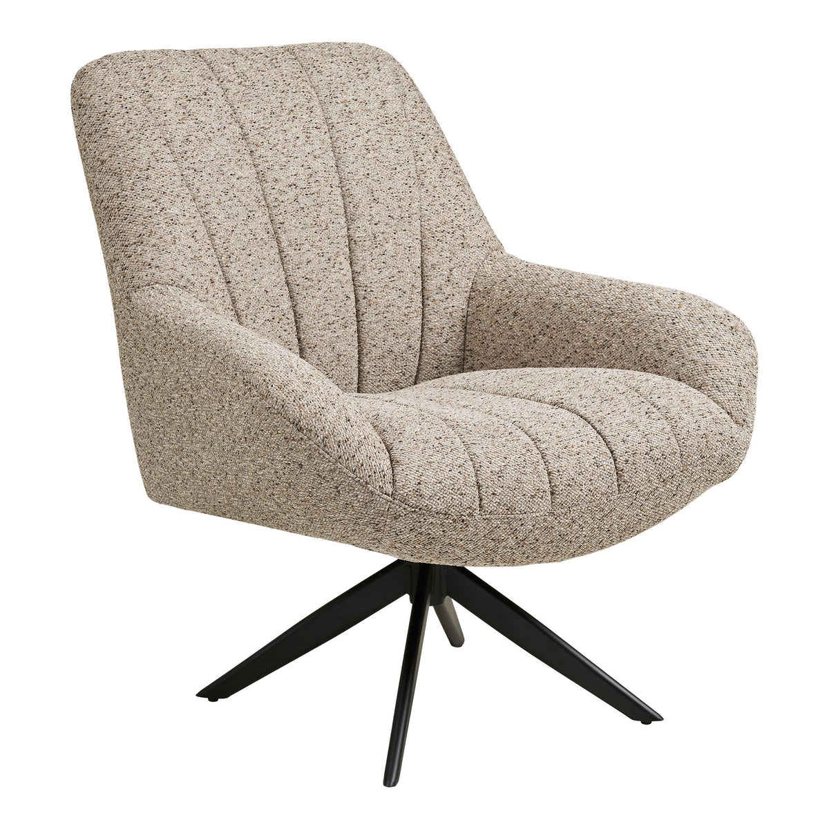 Magnus Sessel mit Drehfunktion – Stoff Grau, Beine Schwarz von Luiva Living