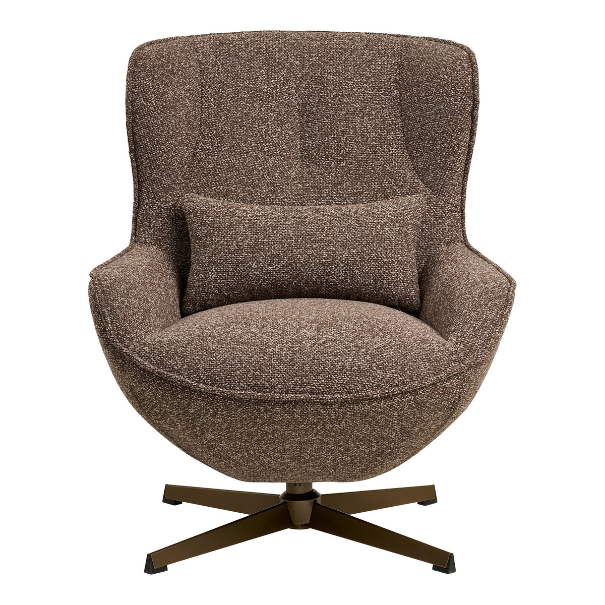Tilda Sessel mit Drehfunktion – Stoff Braun, Beine Bronze – Ansicht 2