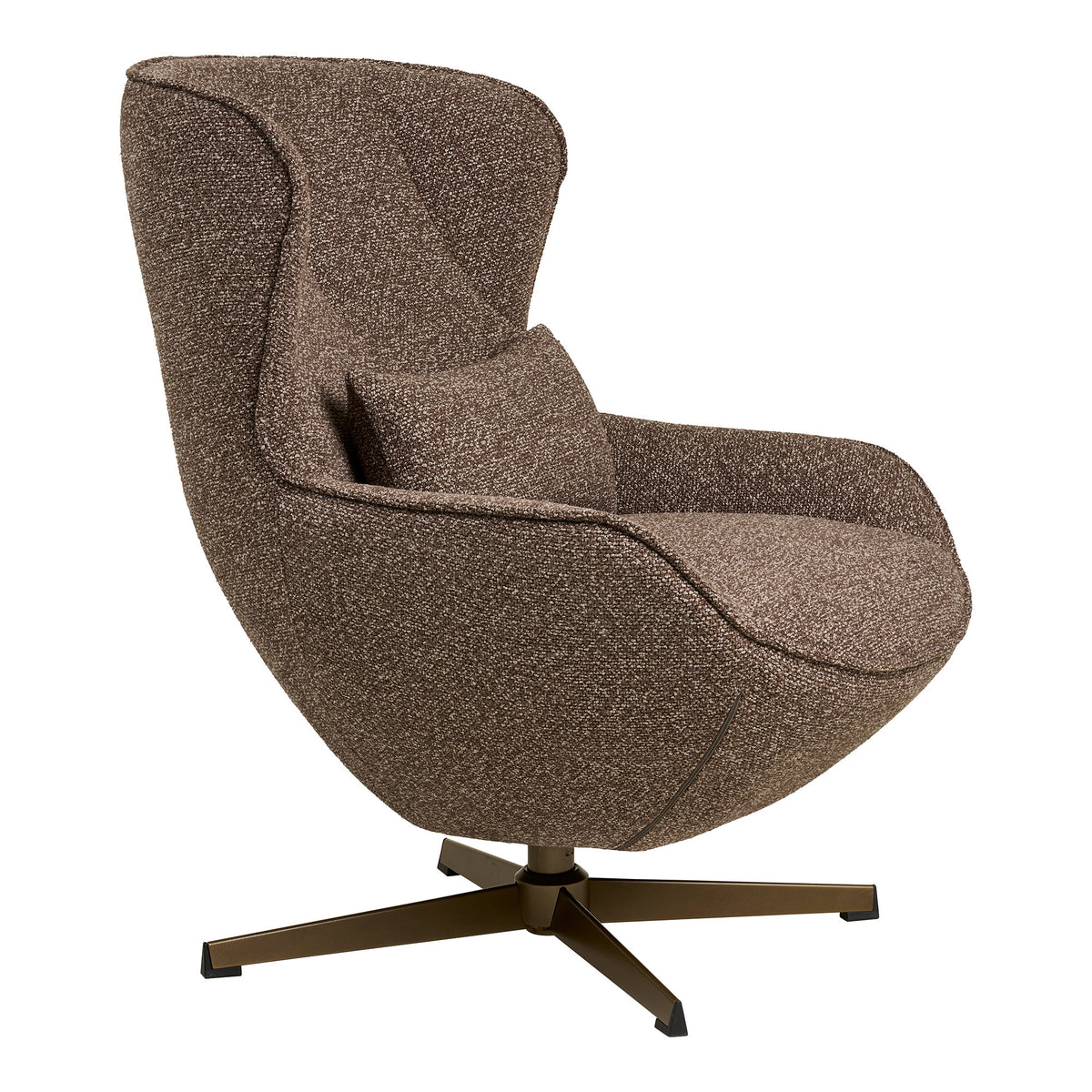 Tilda Sessel mit Drehfunktion – Stoff Braun, Beine Bronze – Ansicht 3