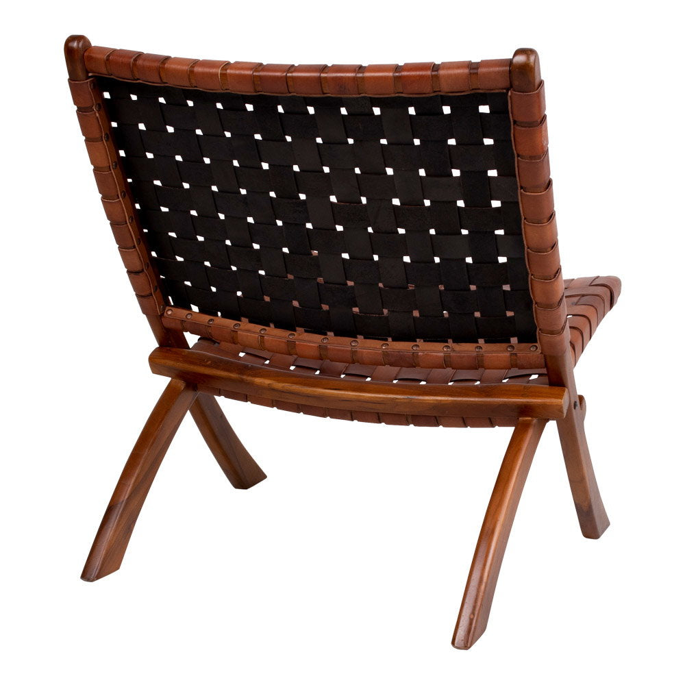 Leif Klappstuhl – Leder Braun, Beine Teak – Ansicht 4