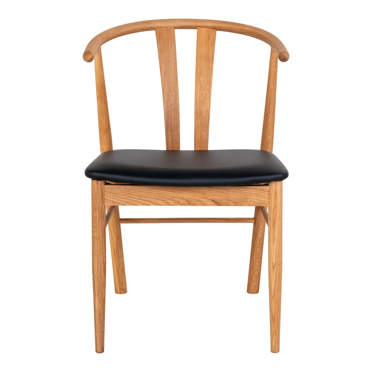 Agda Esszimmerstuhl 2er-Set – Eiche/Kunstleder Natur/Schwarz – Ansicht 2