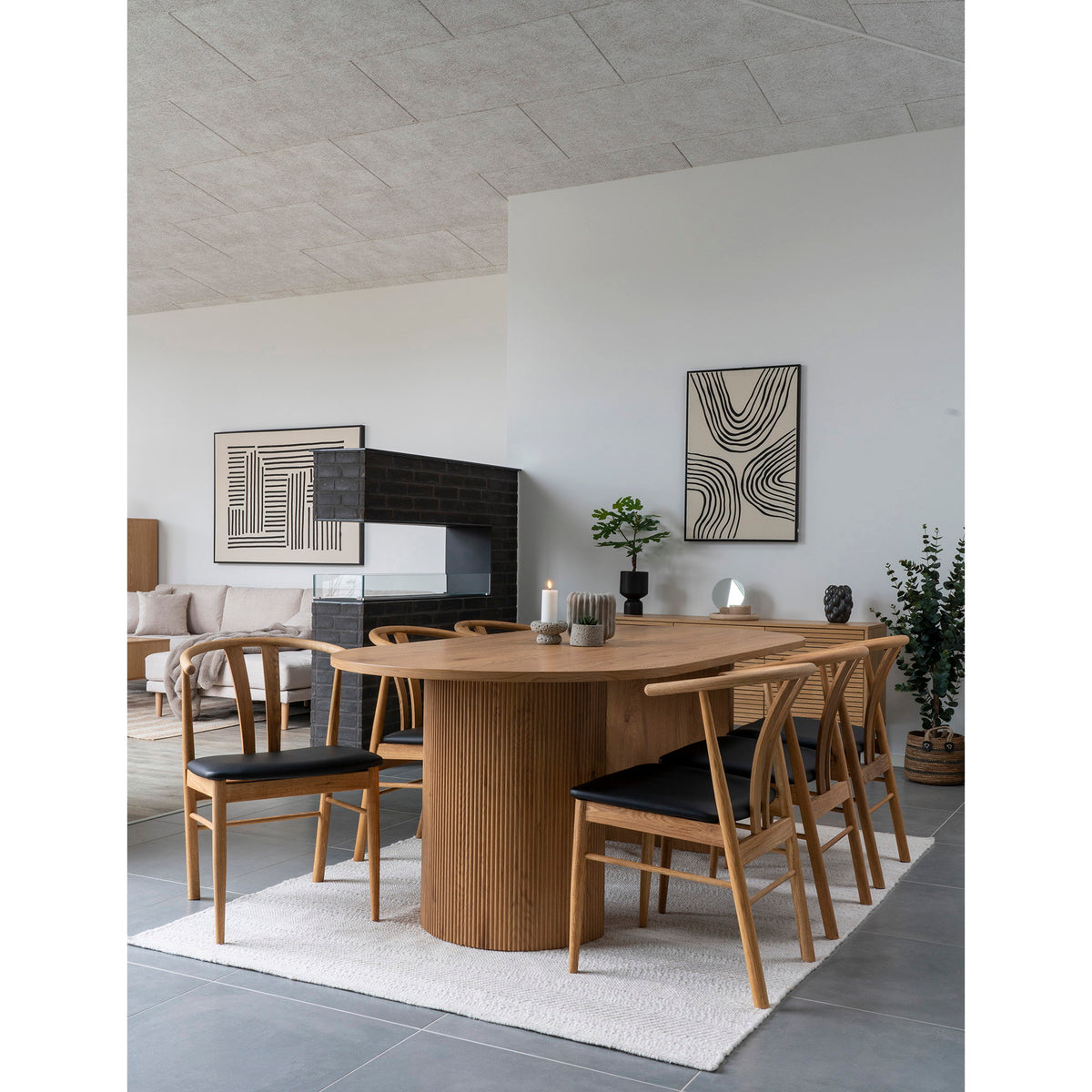 Agda Esszimmerstuhl 2er-Set – Eiche/Kunstleder Natur/Schwarz – Ansicht 8