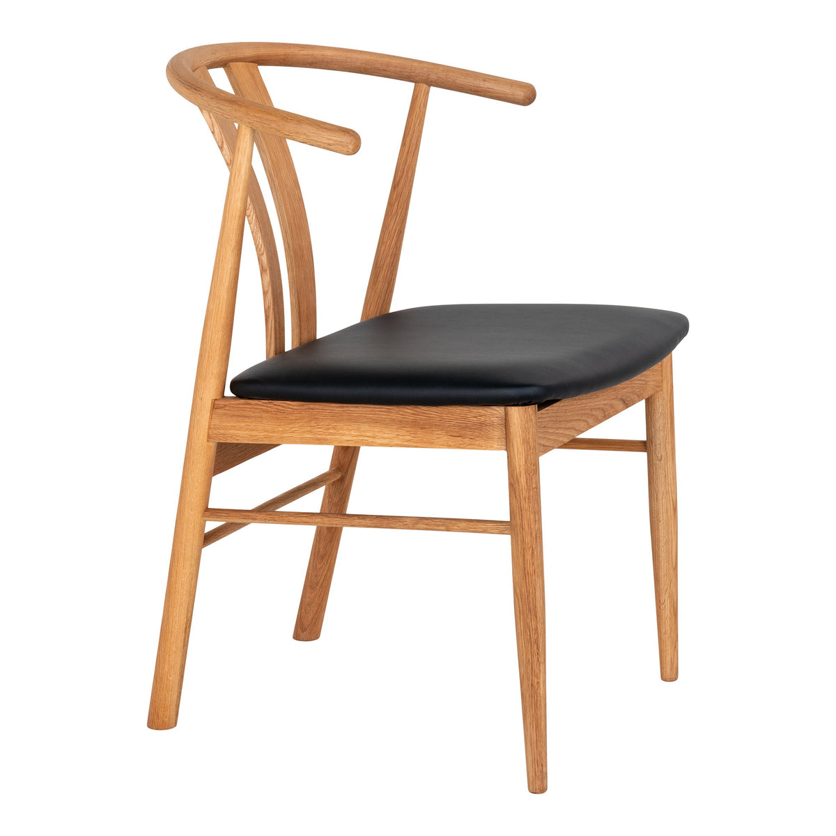 Agda Esszimmerstuhl 2er-Set – Eiche/Kunstleder Natur/Schwarz – Ansicht 3
