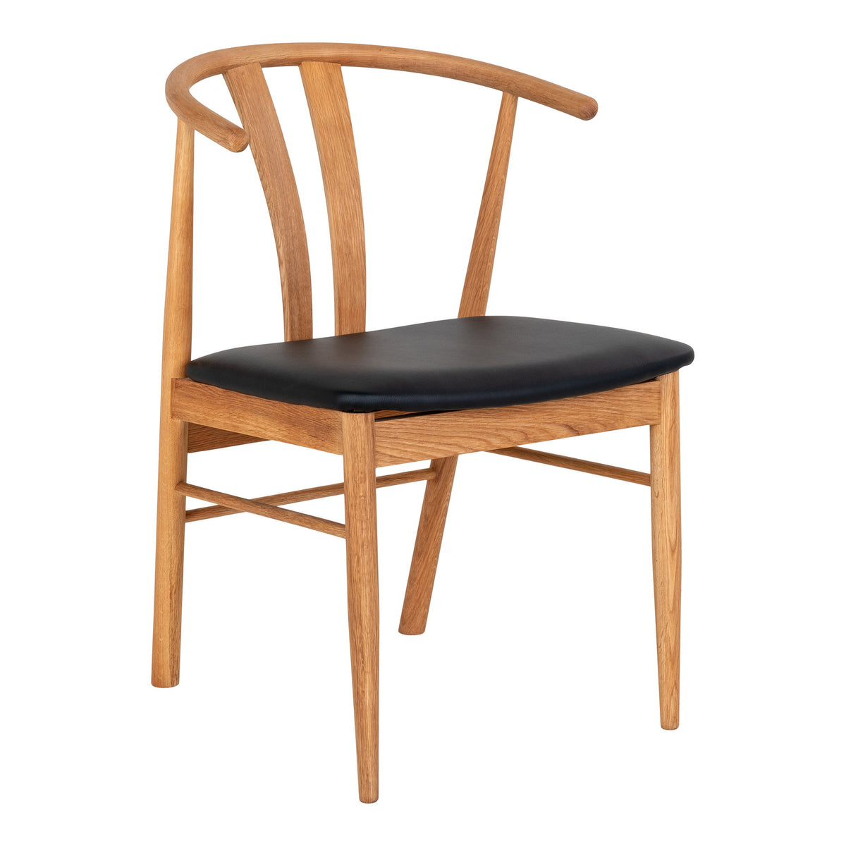 Agda Esszimmerstuhl 2er-Set – Eiche/Kunstleder Natur/Schwarz von Luiva Living
