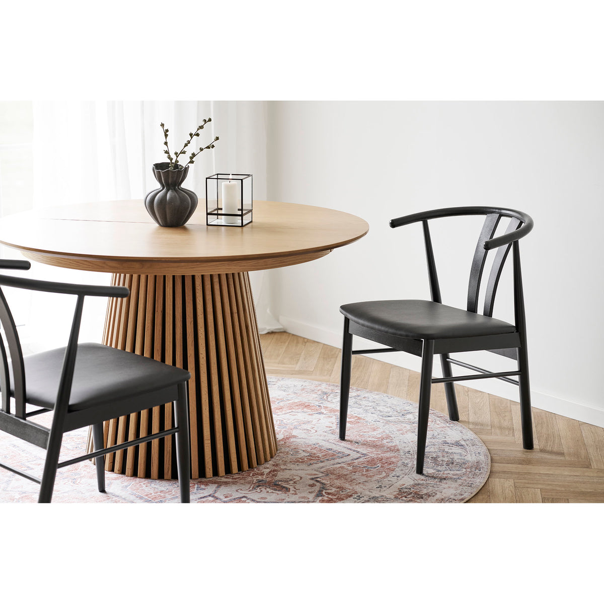 Agda Esszimmerstuhl 2er-Set – Eiche/Kunstleder Schwarz – Ansicht 5