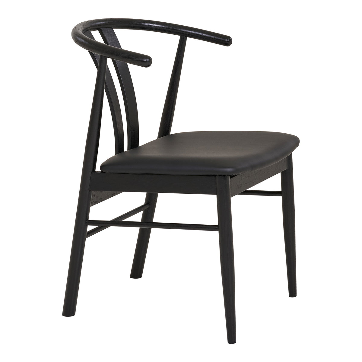 Agda Esszimmerstuhl 2er-Set – Eiche/Kunstleder Schwarz – Ansicht 3