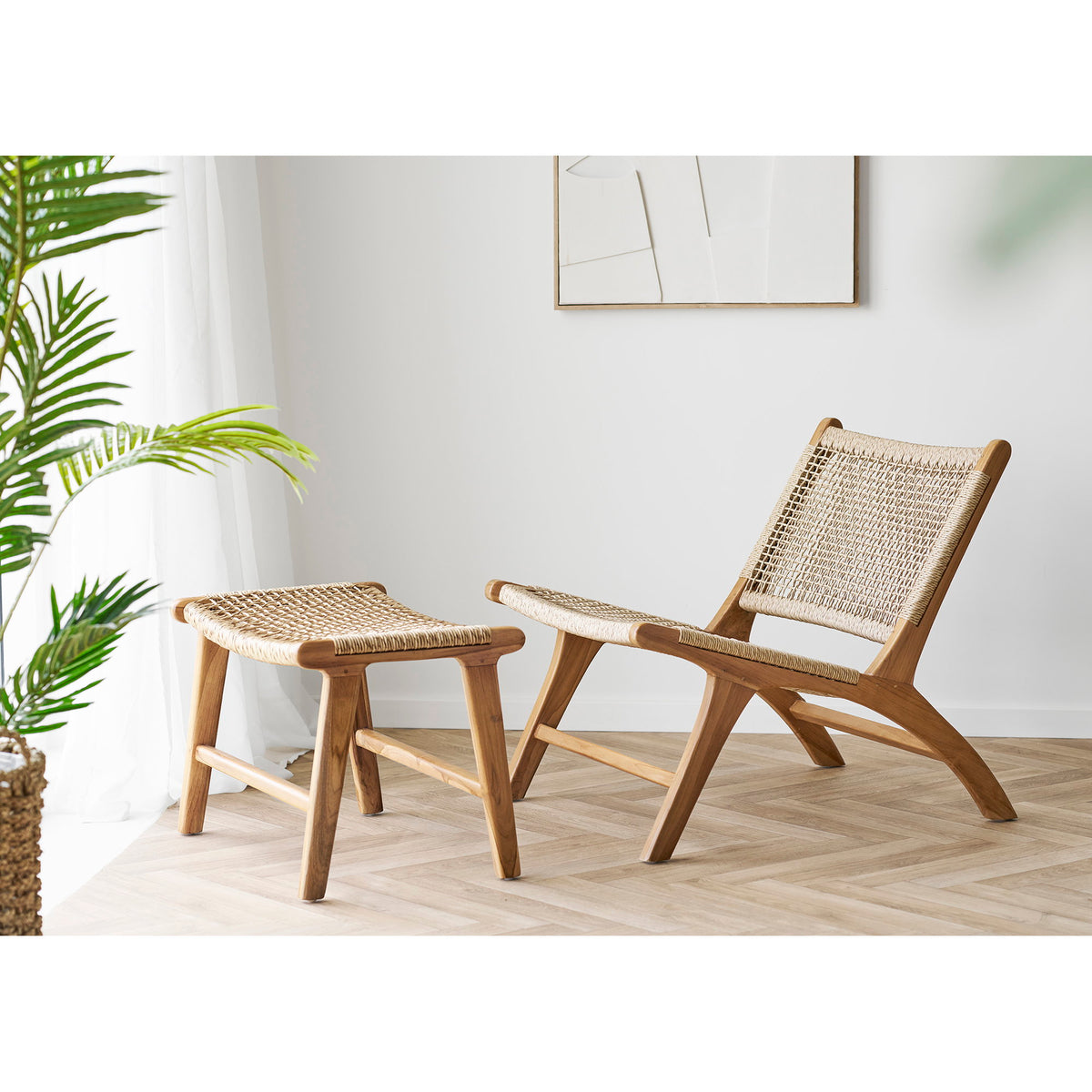 Sune Sessel – Polyrattan Natur, Beine Teak – Ansicht 5