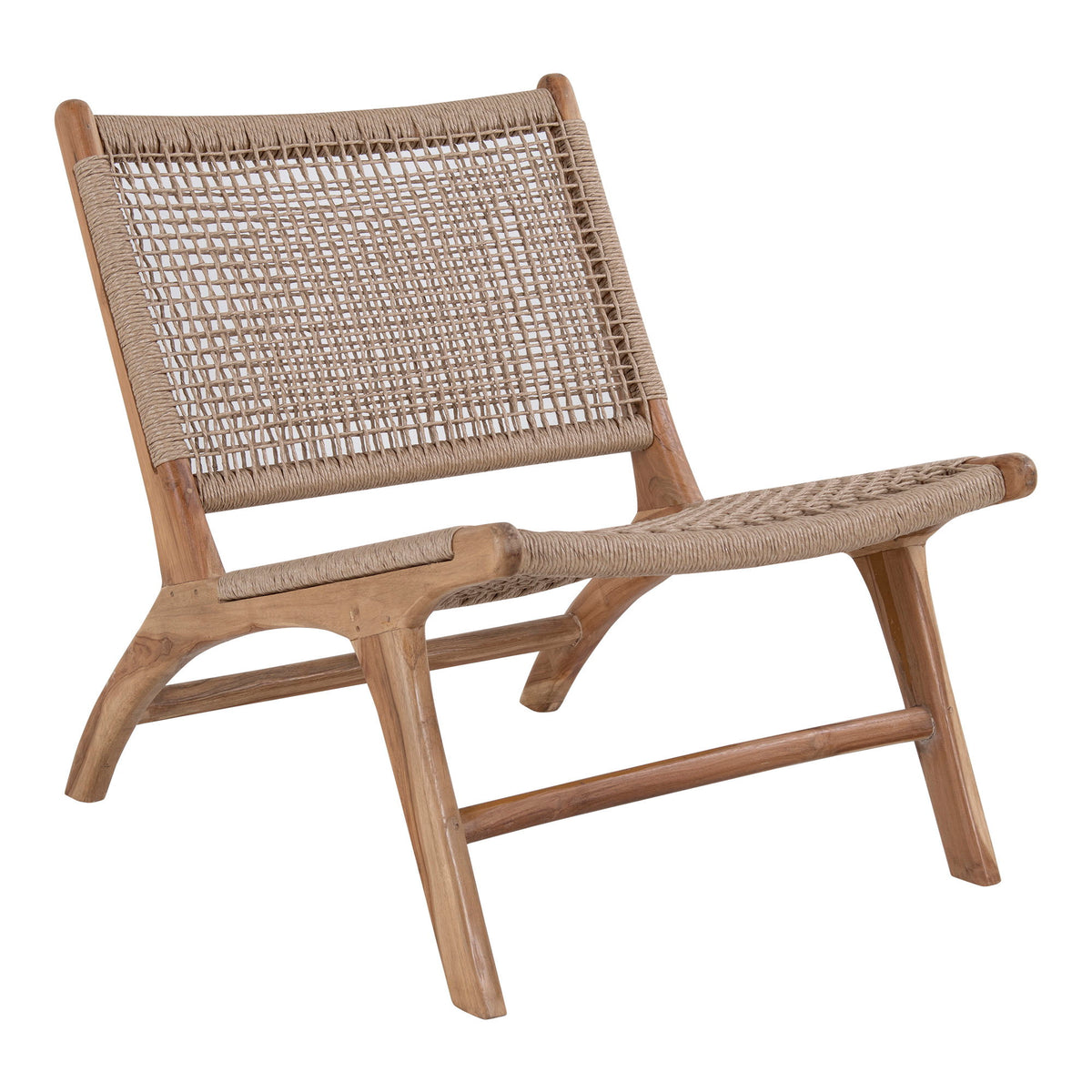 Sune Sessel – Polyrattan Natur, Beine Teak von Luiva Living