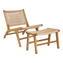 Sune Sessel mit Fußhocker – Teak/Polyrattan Natur von Luiva Living