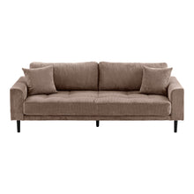 Ugo 3-Sitzer-Sofa – Cord Braun, Beine Schwarz von Luiva Living