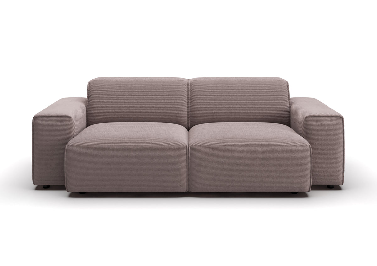 Lund 2,5-Sitzer-Sofa in Feincord Altrosa – Ansicht von vorn