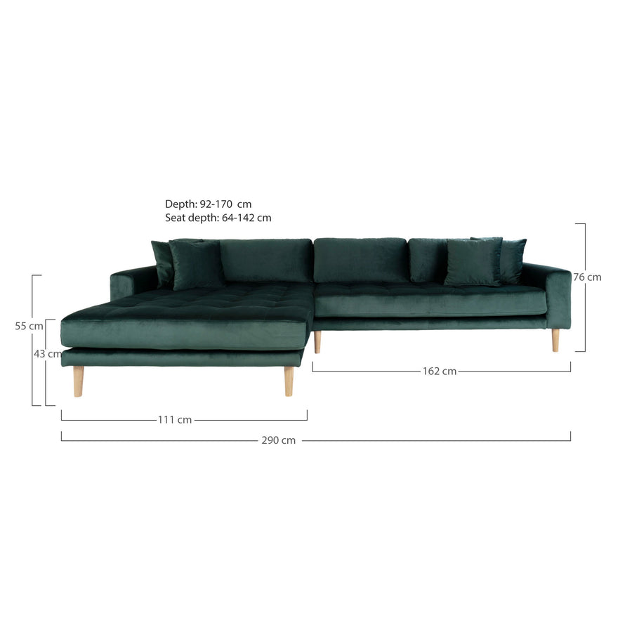 Maßskizze Ugo Sofa mit Récamiere