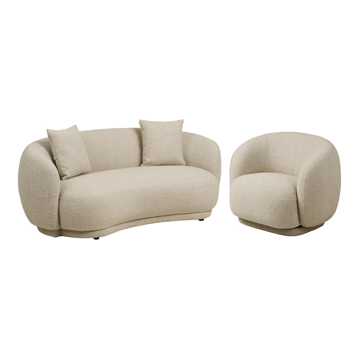 Fritz 2,5-Sitzer-Sofa und Sessel – Sand von Luiva Living