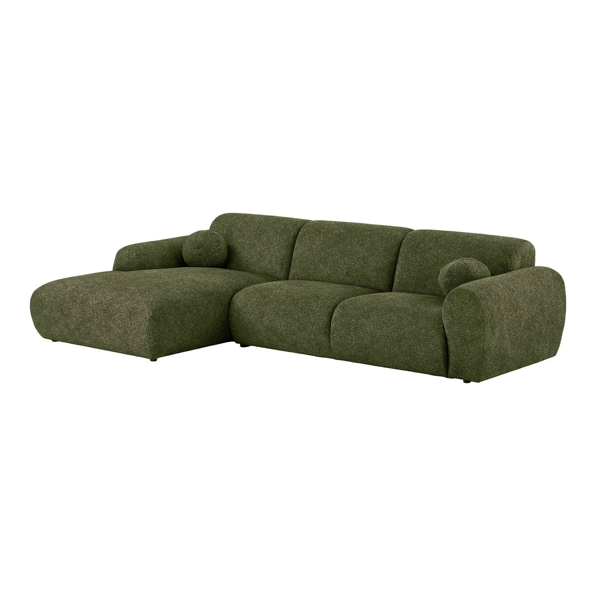 Samu Sofa mit Récamiere links – Olivgrün – Ansicht 2