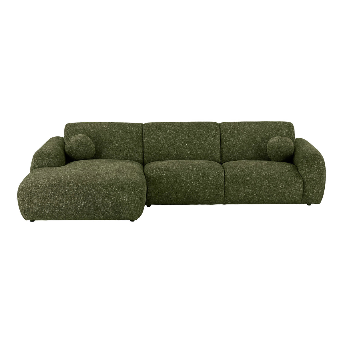Samu Sofa mit Récamiere links – Olivgrün von Luiva Living