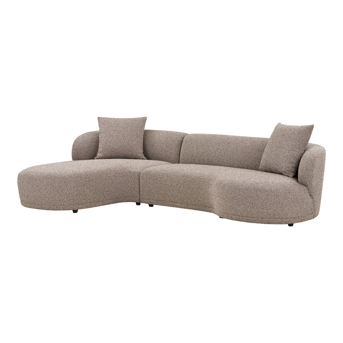 Tea Sofa mit Récamiere links – Braun – Ansicht 2