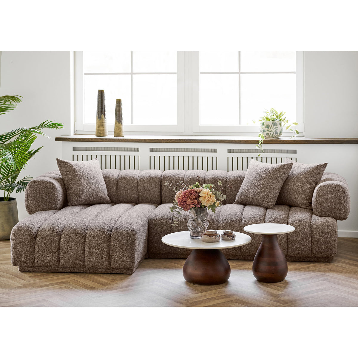 Jarle Sofa mit Récamiere links – Braun – Ansicht 6