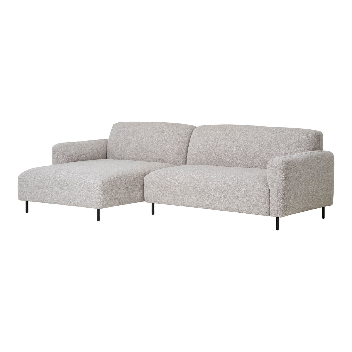 Mona Sofa mit Récamiere links – Bouclé Hellgrau – Ansicht 2